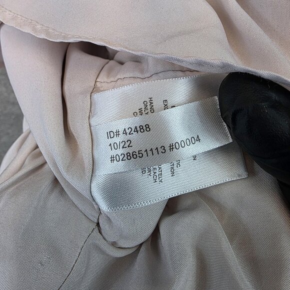 Express Blouse Womens Large Pink Floral Peplum Smocked Sweetheart Linen Blend - Picture 7 of 9